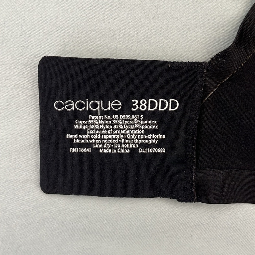 Cacique “All You” Unlined Sheer Underwire Bra Size 38DDD - Picture 3 of 3